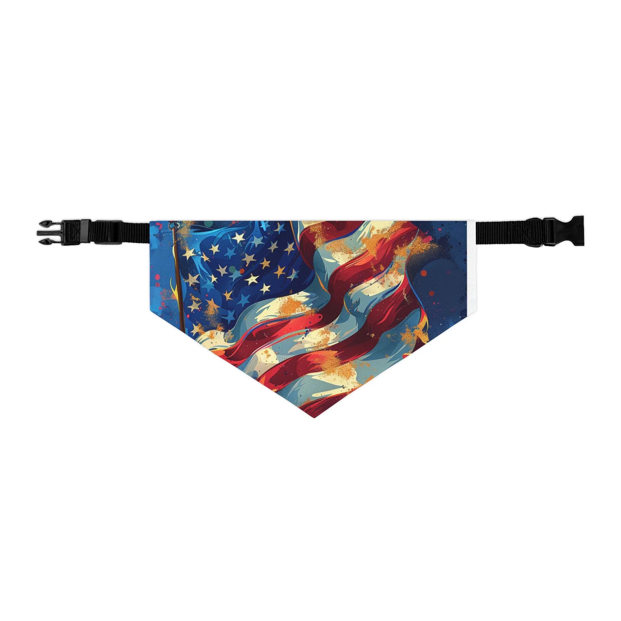 American Flag Watercolor Pet Bandana Collar | Patriotic Dog Bandana - 250 USA Celebration