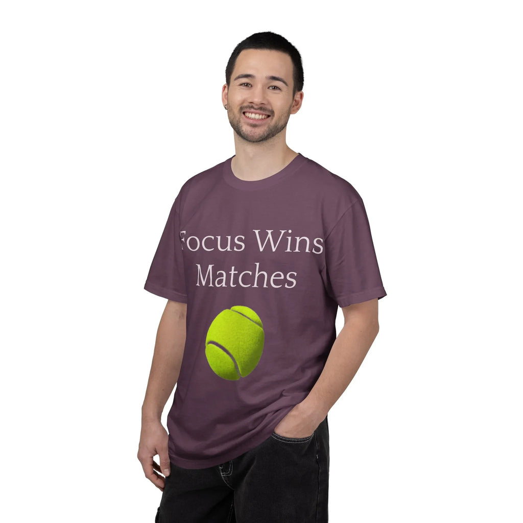 Focus Wins Matches Tennis Ball T-shirt | Tennis Graphic Tee - 250 USA Celebration