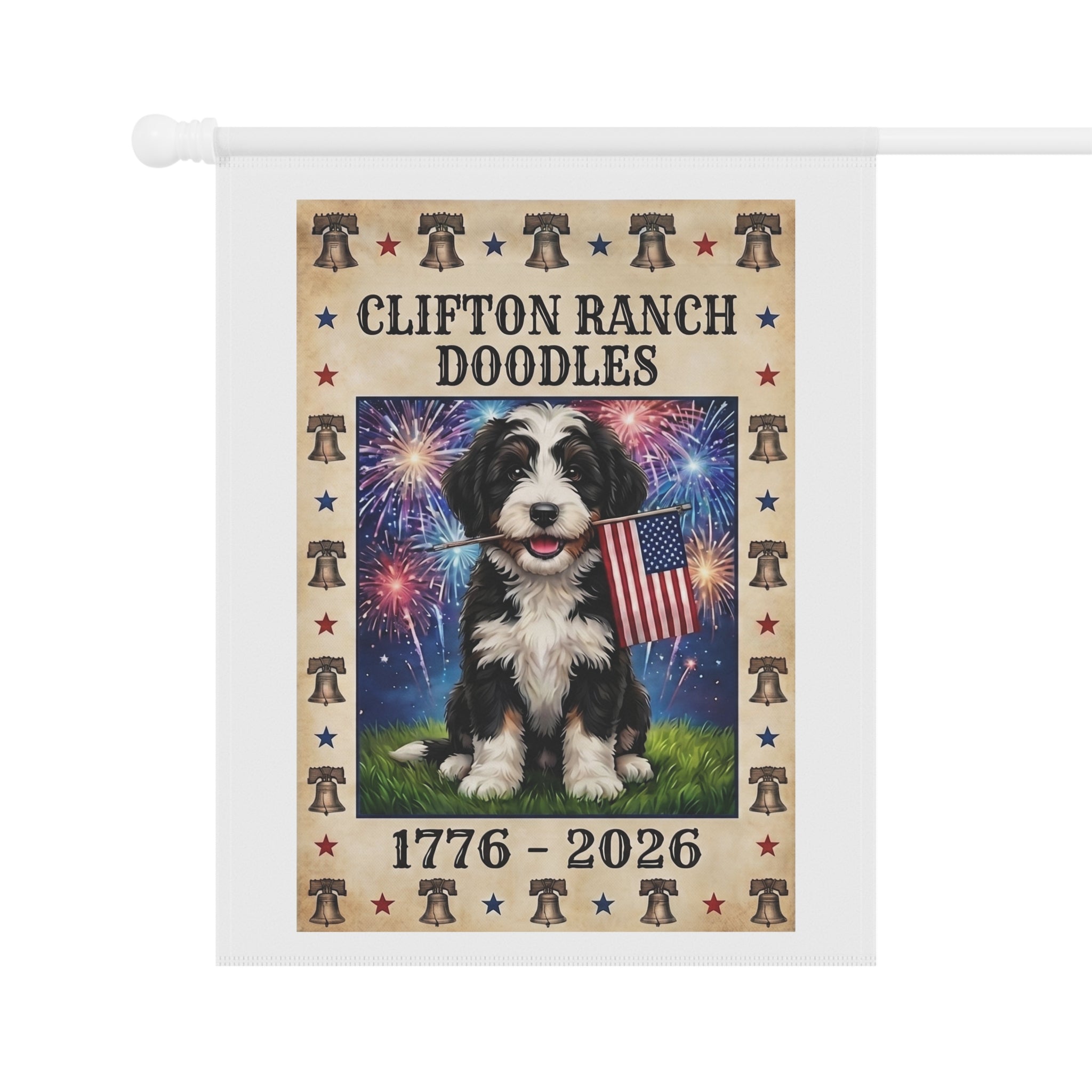 Clifton Ranch Custom AI Pet Flag - 1776-2026 House Banner