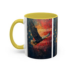 Colorful Mugs (11oz, 15oz) American Eagle Flying Coffee Cup, Patriotic American Eagle flying with American Flag in background - 250 USA Celebration
