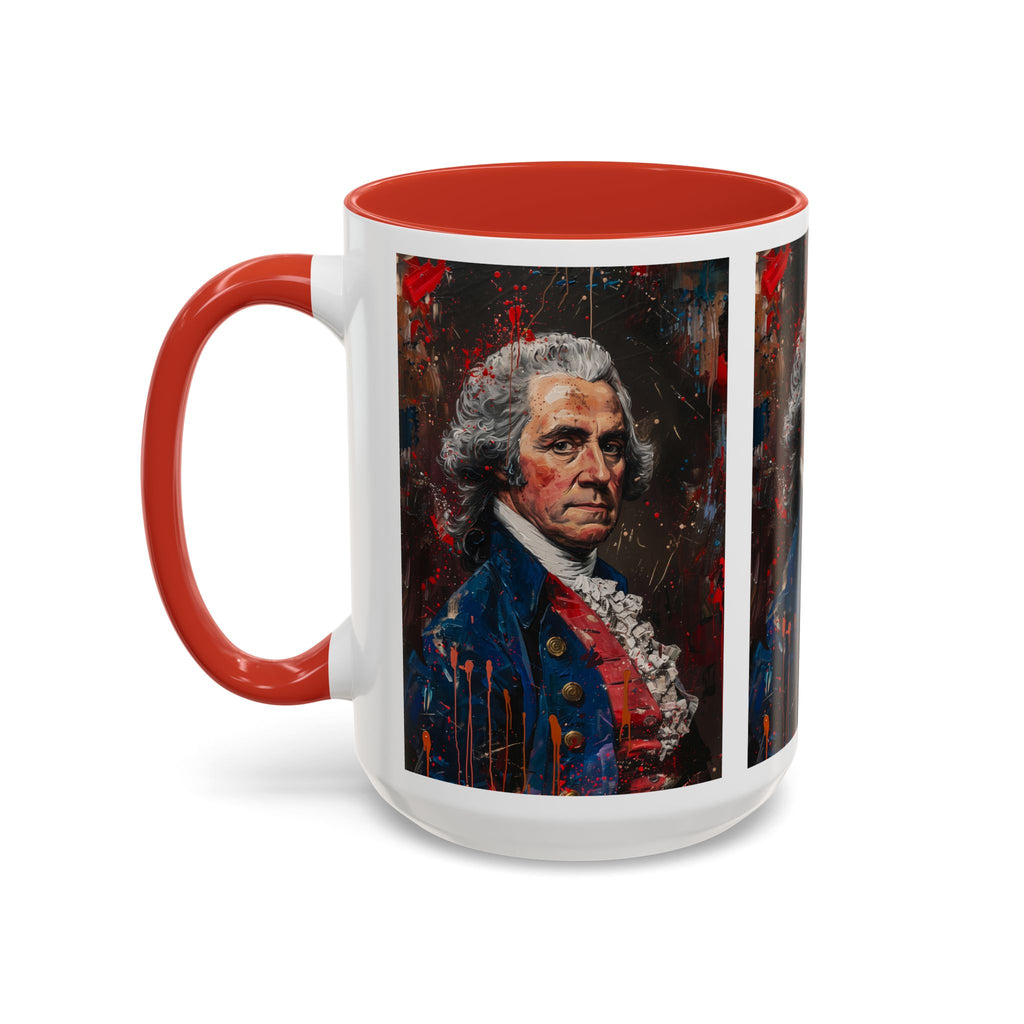 Historical Portrait Accent Mug — Patriotic Vintage-Style Coffee Cup