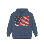 Distressed American Flag Hoodie | Patriotic Stars Stripes Sweatshirt - 250 USA Celebration