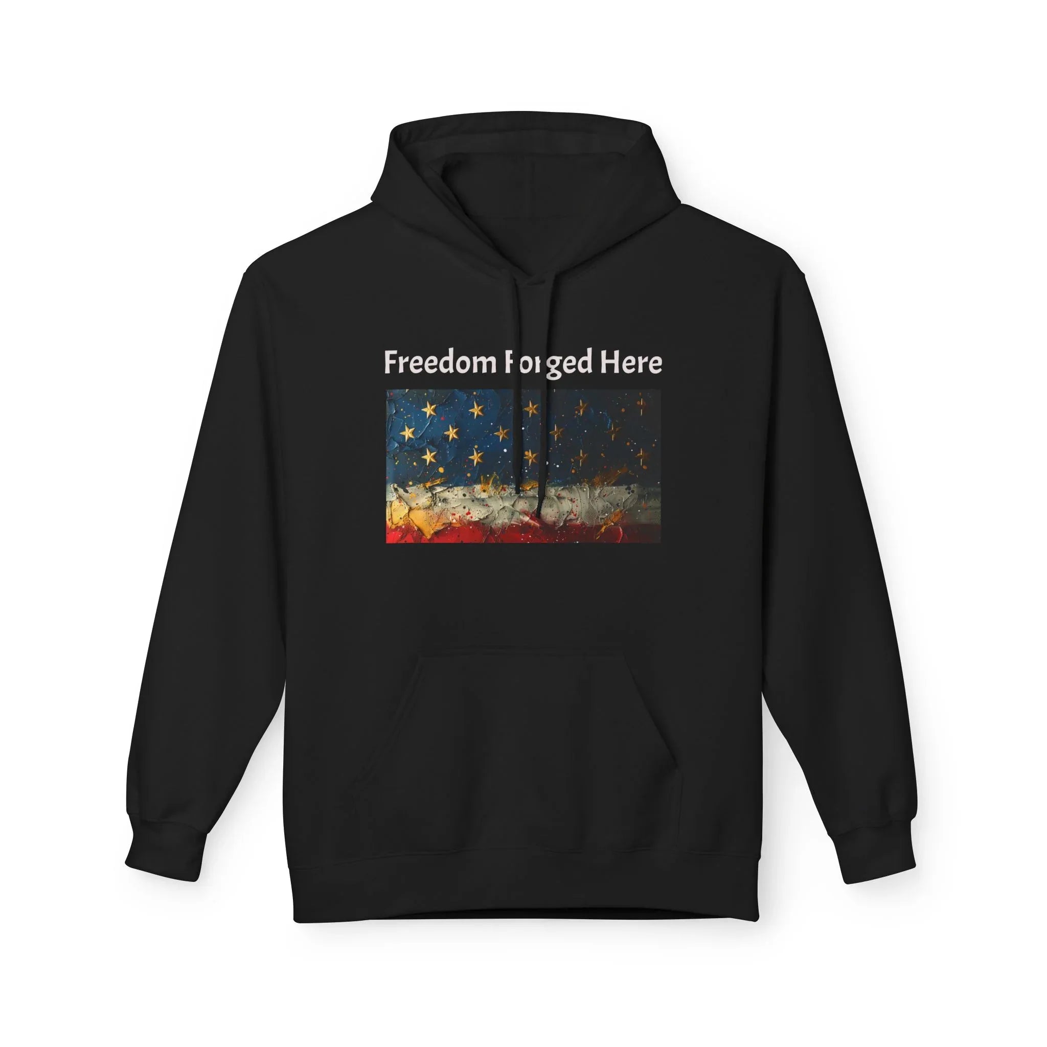 Freedom Forged Here American Flag Hoodie | Patriotic USA - 250 USA Celebration