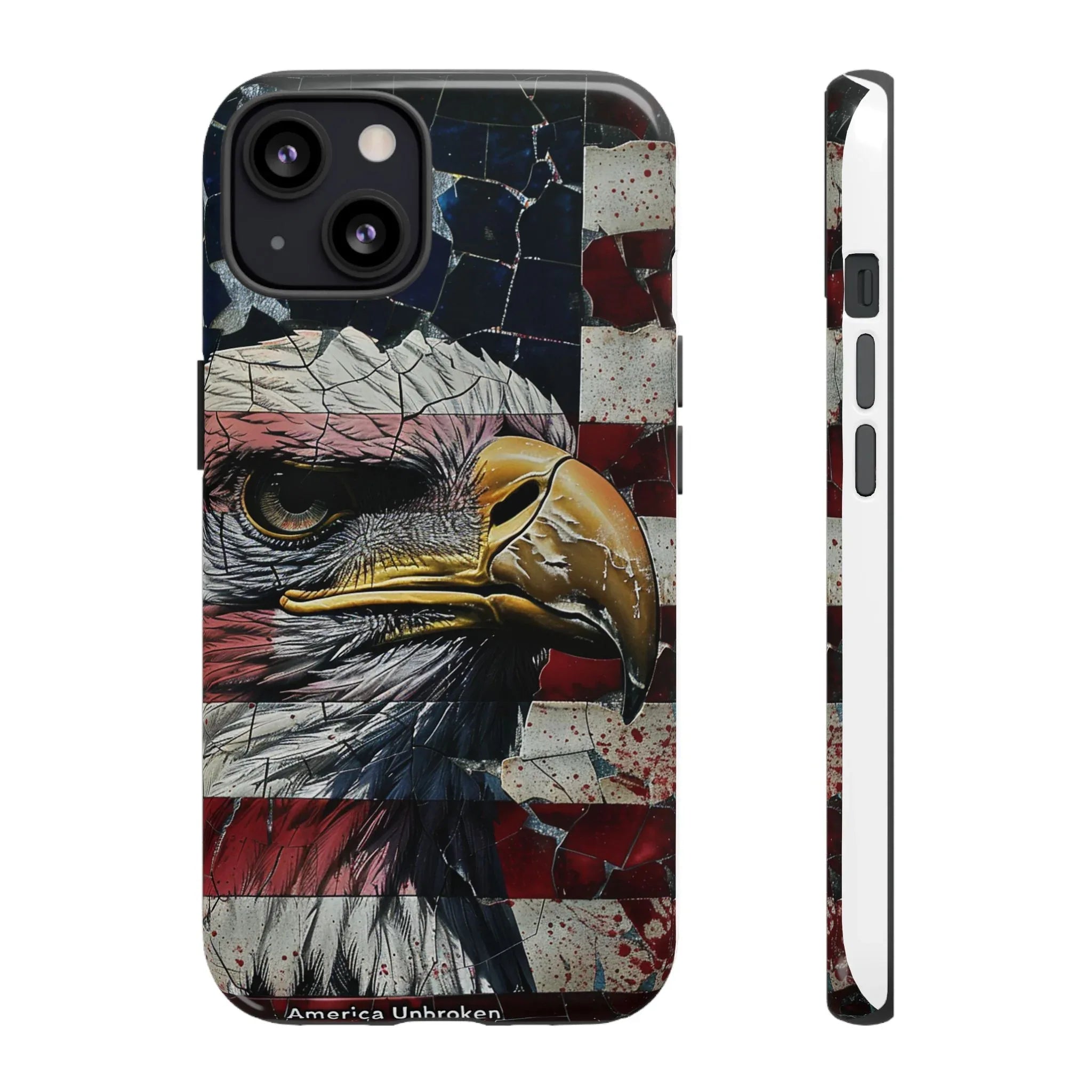 American Flag Bald Eagle phone case | Patriotic iPhone cover, cracked vintage flag design - 250 USA Celebration