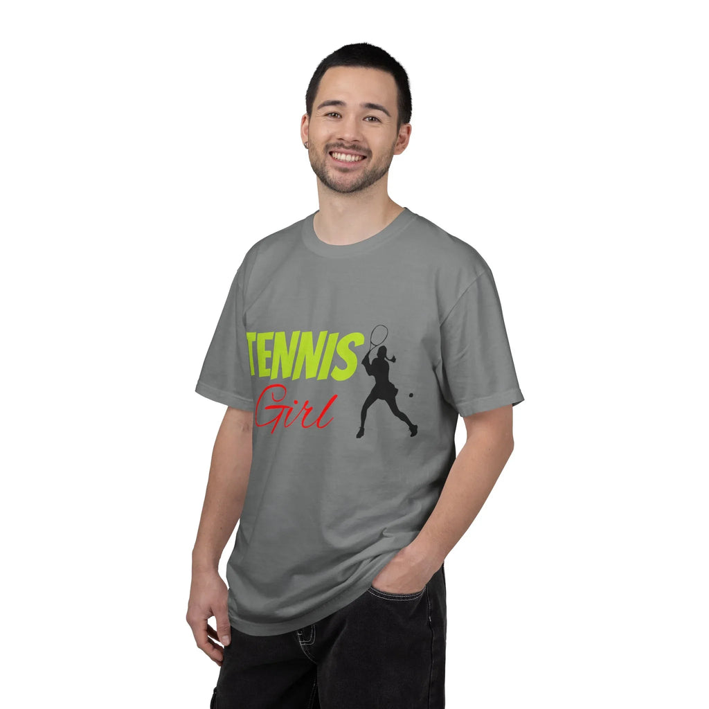 Tennis Girl T-shirt | Tennis Player Silhouette, Sporty Graphic Tee - 250 USA Celebration