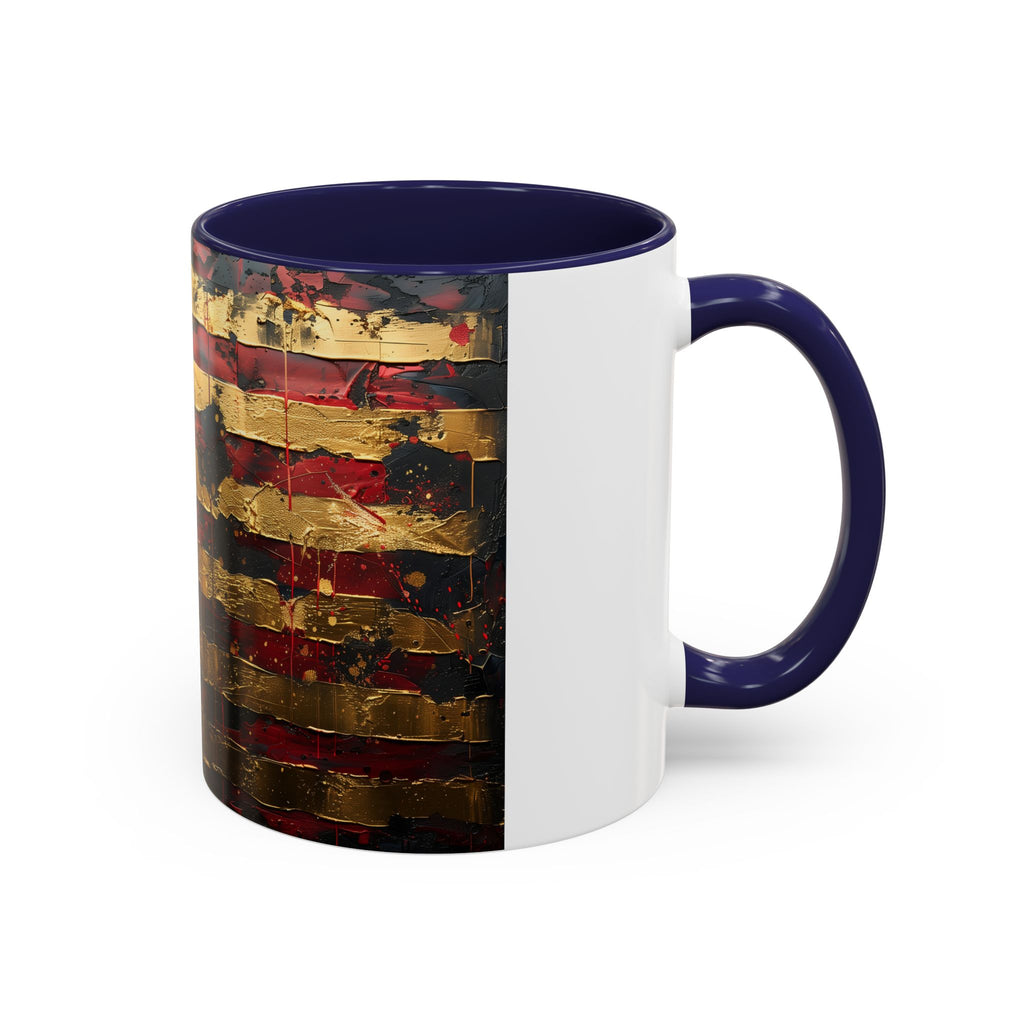 Distressed American Flag Accent Coffee Mug — Patriotic 11/15oz
