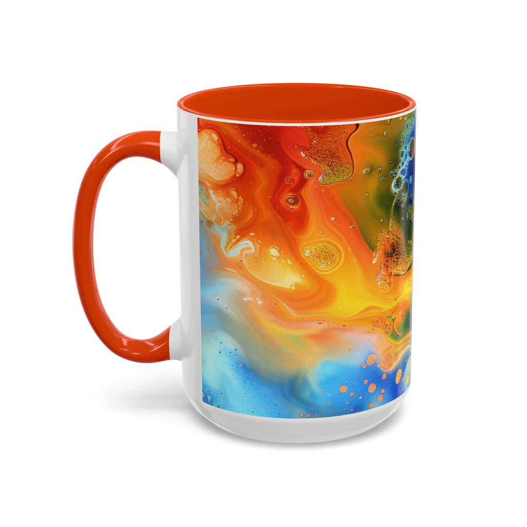 Colorful Mugs (11oz, 15oz) Intense abstract oil splat- coffee cup - 250 USA Celebration