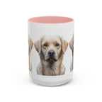 Soulful Labrador Portrait Accent Coffee Mug, Cute Dog Face Ceramic Mug - 250 USA Celebration