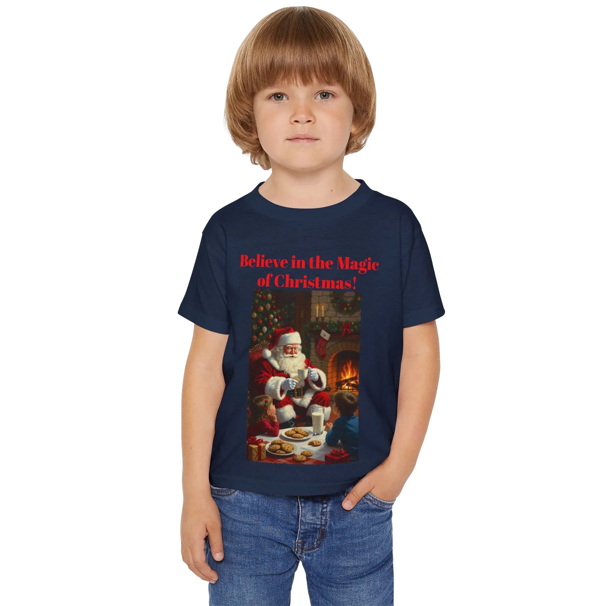Christmas Toddler Tee, Believe in the Magic of Christmas Shirt, Cute Holiday T-shirt, Festive Kids Apparel, Kids Christmas Gift - 250 USA Celebration