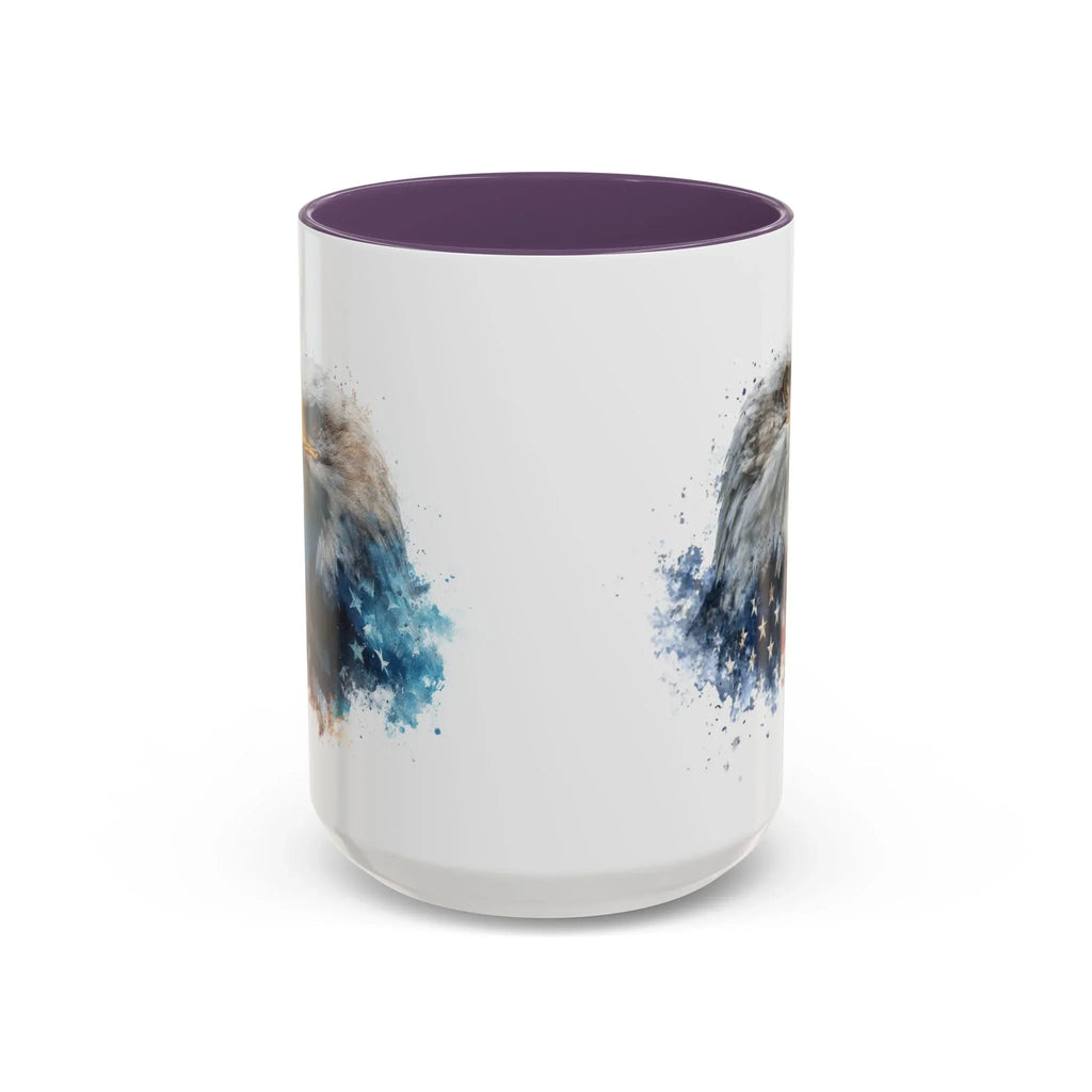 American Bald Eagle watercolor, Coffee Mug | Patriotic flag design - 250 USA Celebration