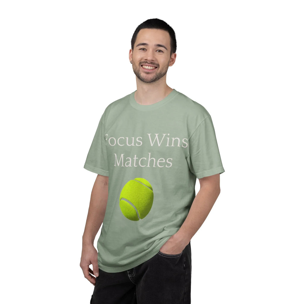 Focus Wins Matches Tennis Ball T-shirt | Tennis Graphic Tee - 250 USA Celebration