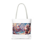 Santa Claus Holiday Tote Bag, AOP Printing, Christmas Gift Bag, Festive Shopping Tote, Fun Winter Accessories, Unique Holiday Item - 250 USA Celebration
