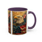 Bald Eagle with Tattered American Flag Coffee Mug | Fireworks Patriotic 11oz 15oz - 250 USA Celebration