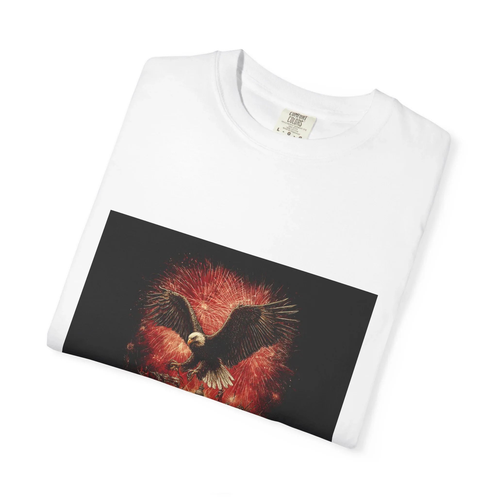 Bald Eagle with Fireworks T-shirt | America 4th of July Patriotic Tee - 250 USA Celebration