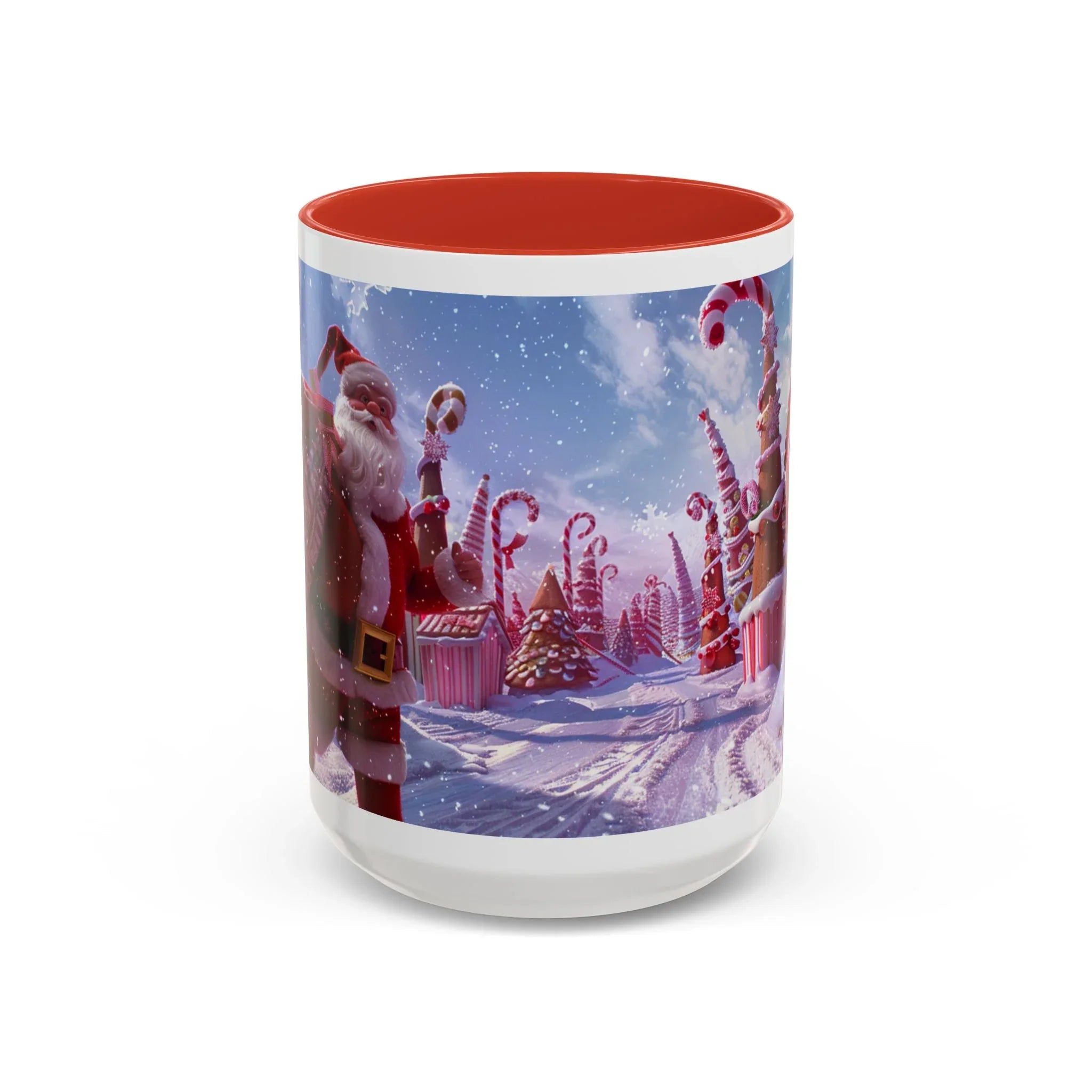 Festive Santa Candy Wonderland Mug | Holiday Santa Claus Candy Cane Forest - 250 USA Celebration