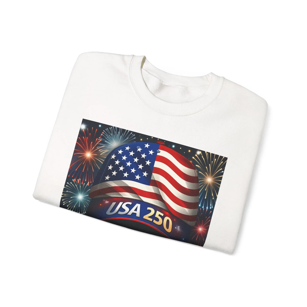 USA 250 American Flag Sweatshirt | 250th United States Celebration - 250 USA Celebration