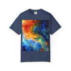 Colorful Abstract Swirl T-Shirt, psychedelic design blooms with surreal depth, blending free-flowing lines and bold swirls - 250 USA Celebration