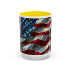 Patriotic American Flag Accent Coffee Mug (11/15oz)