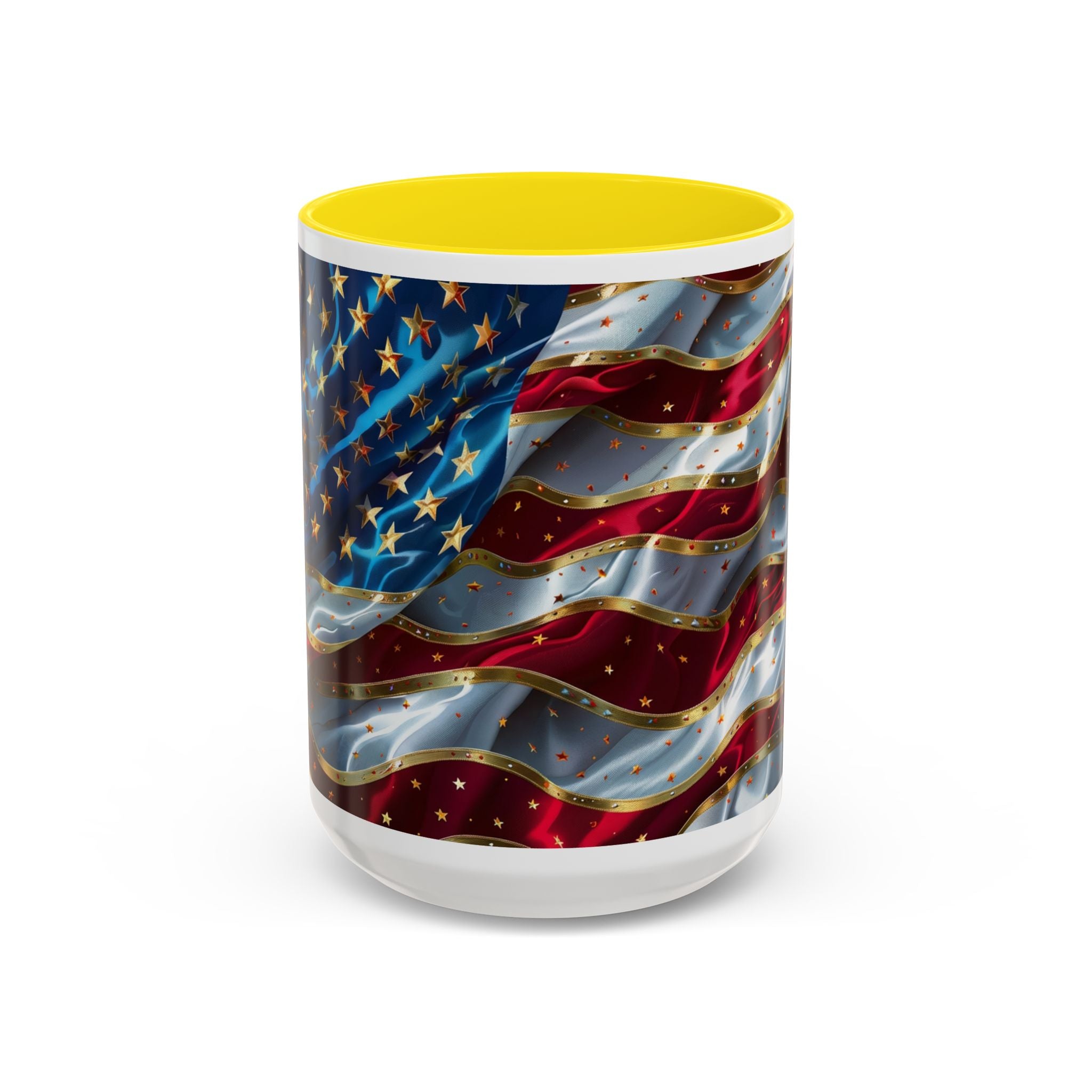 Patriotic American Flag Accent Coffee Mug (11/15oz)