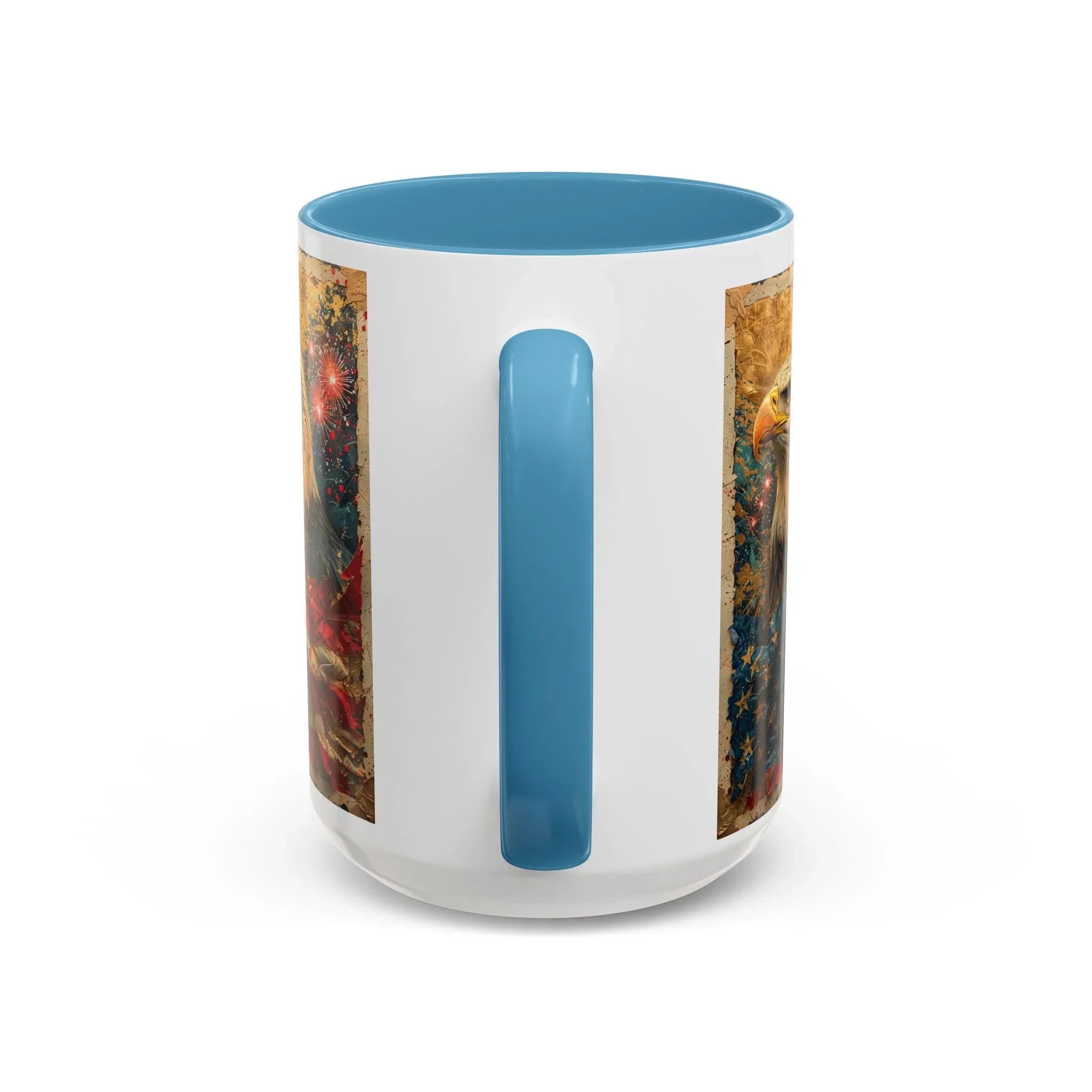 Bald Eagle with Tattered American Flag Coffee Mug | Fireworks Patriotic 11oz 15oz - 250 USA Celebration