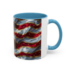 Patriotic American Flag Accent Coffee Mug (11/15oz)