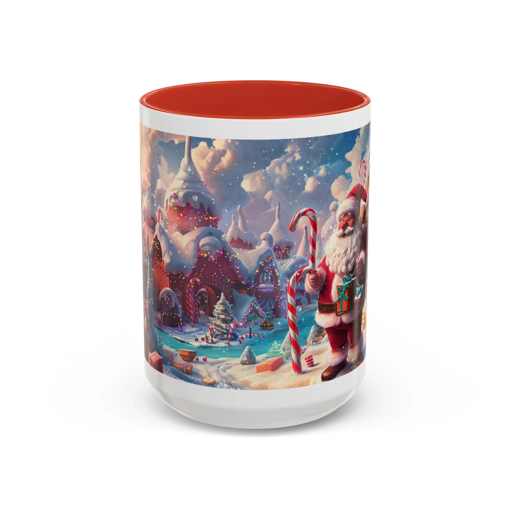 Festive Santa Accent Coffee Mug, Christmas Gift, Holiday Decor, Winter Wonderland, Hot Cocoa Mug, Seasonal Drinkware - 250 USA Celebration