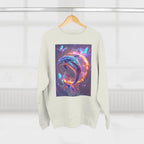 Neon Mystic Dolphin Ring sweatshirt | Glowing Butterflies, Fantasy Ocean Art - 250 USA Celebration
