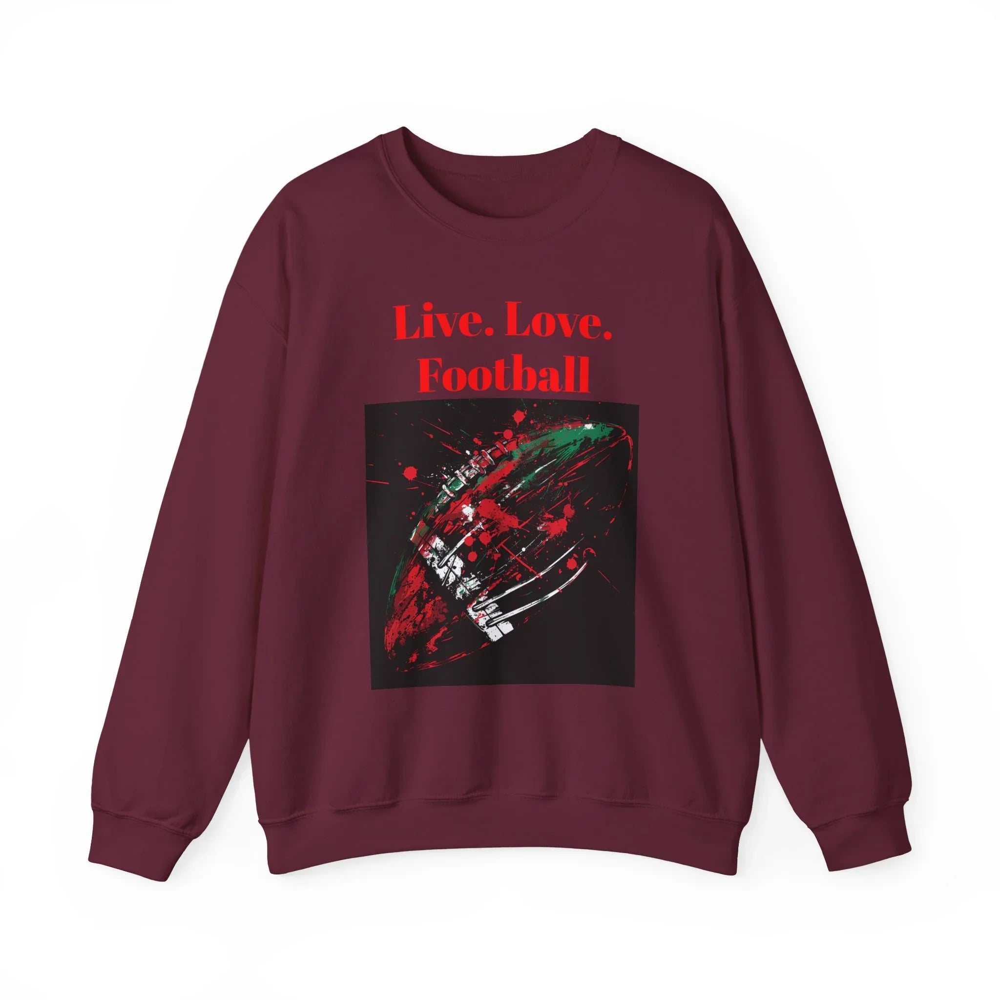 Football Sweatshirt, Live Love Football Crewneck Jumper, Sports Fan Gift, Game Day Apparel, Team Spirit Top, Unisex Sweatshirt - 250 USA Celebration
