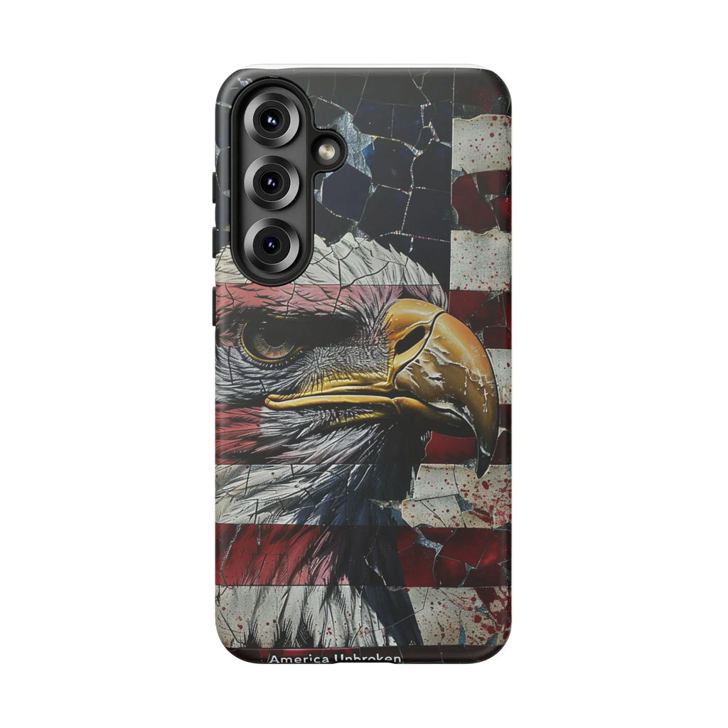 American Flag Bald Eagle phone case | Patriotic iPhone cover, cracked vintage flag design - 250 USA Celebration
