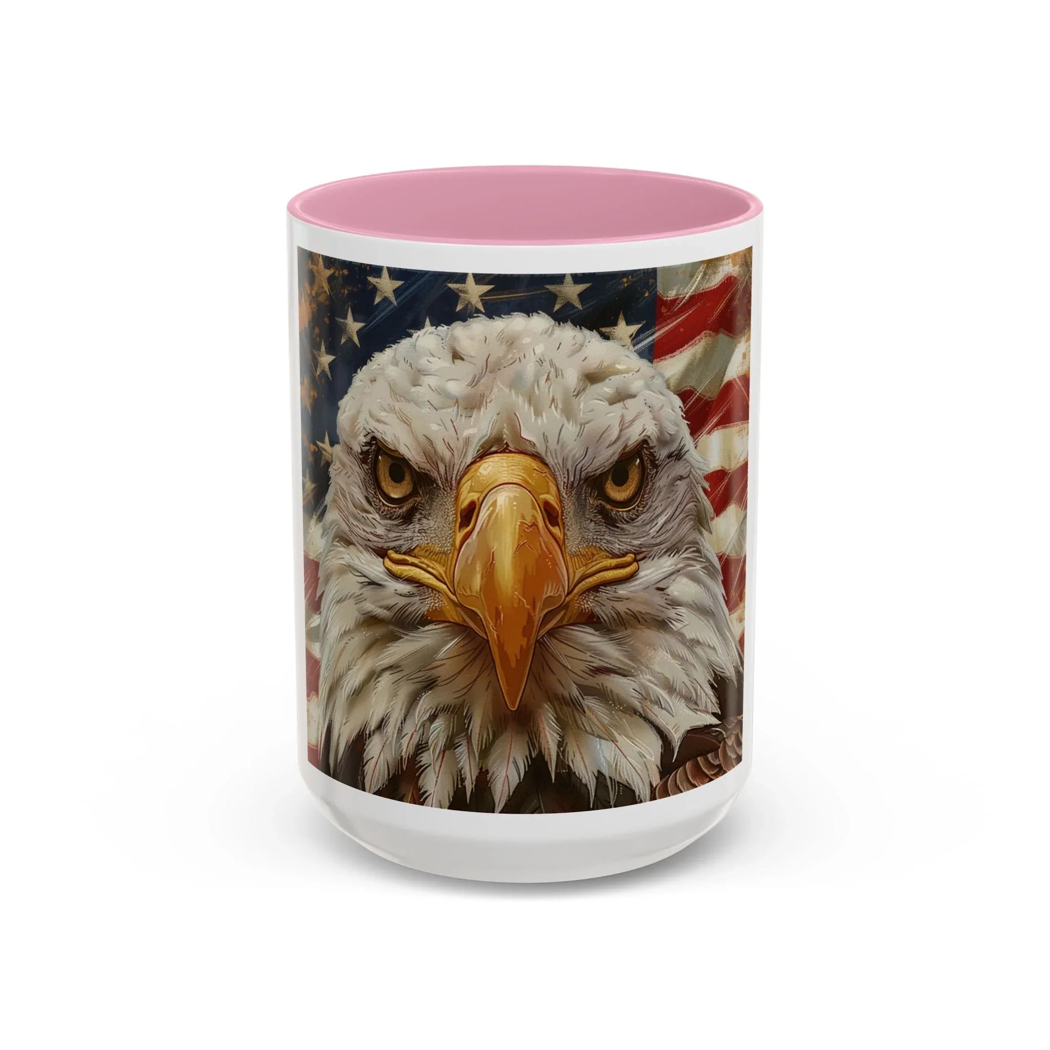 Colorful Mugs (11oz, 15oz) Majestic bald eagle head Patriotic coffee cup, America 250 Celebration coffee cup - 250 USA Celebration