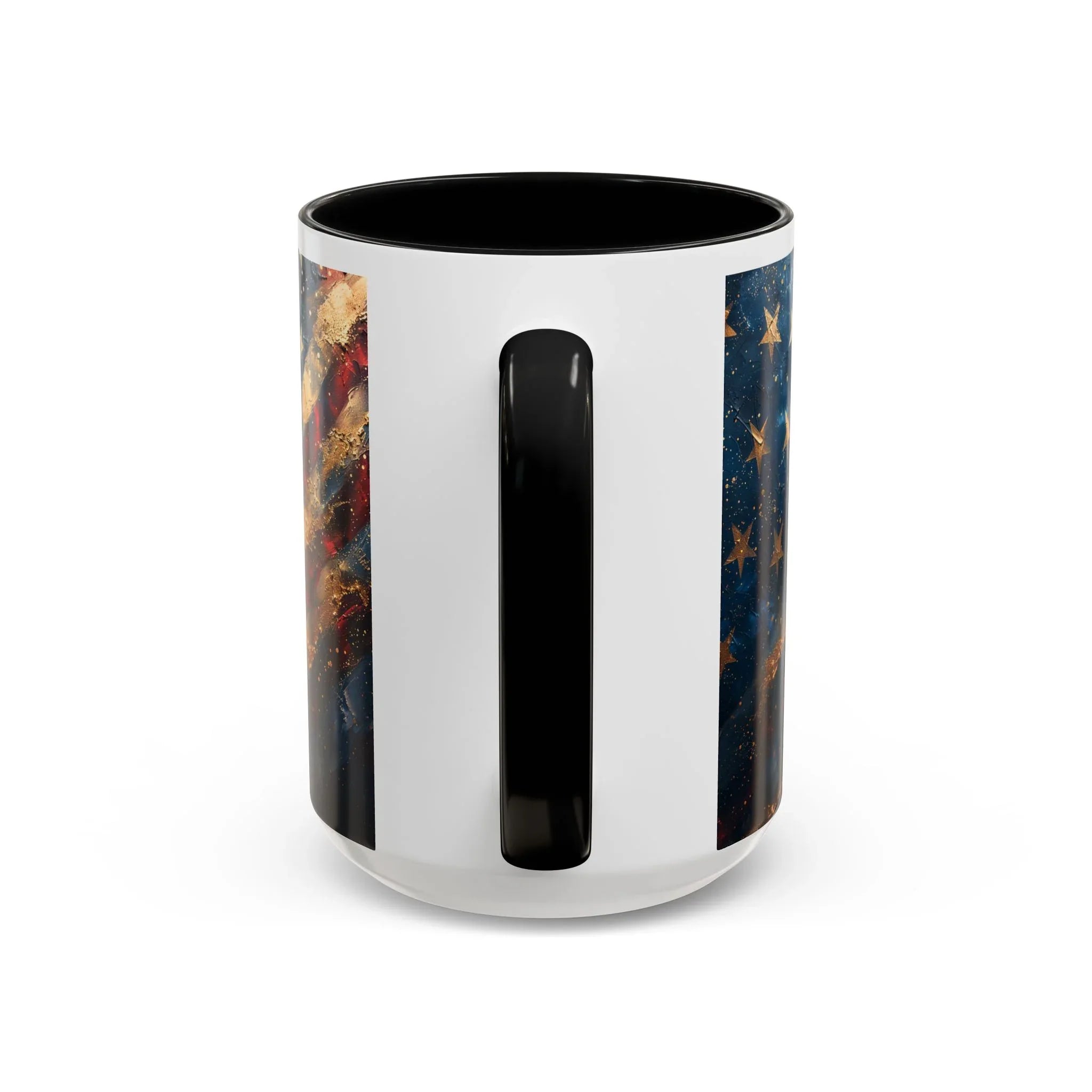 Distressed American Flag Accent Coffee Mug | 11oz 15oz - 250 USA Celebration