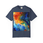 Colorful Abstract Swirl T-Shirt, psychedelic design blooms with surreal depth, blending free-flowing lines and bold swirls - 250 USA Celebration