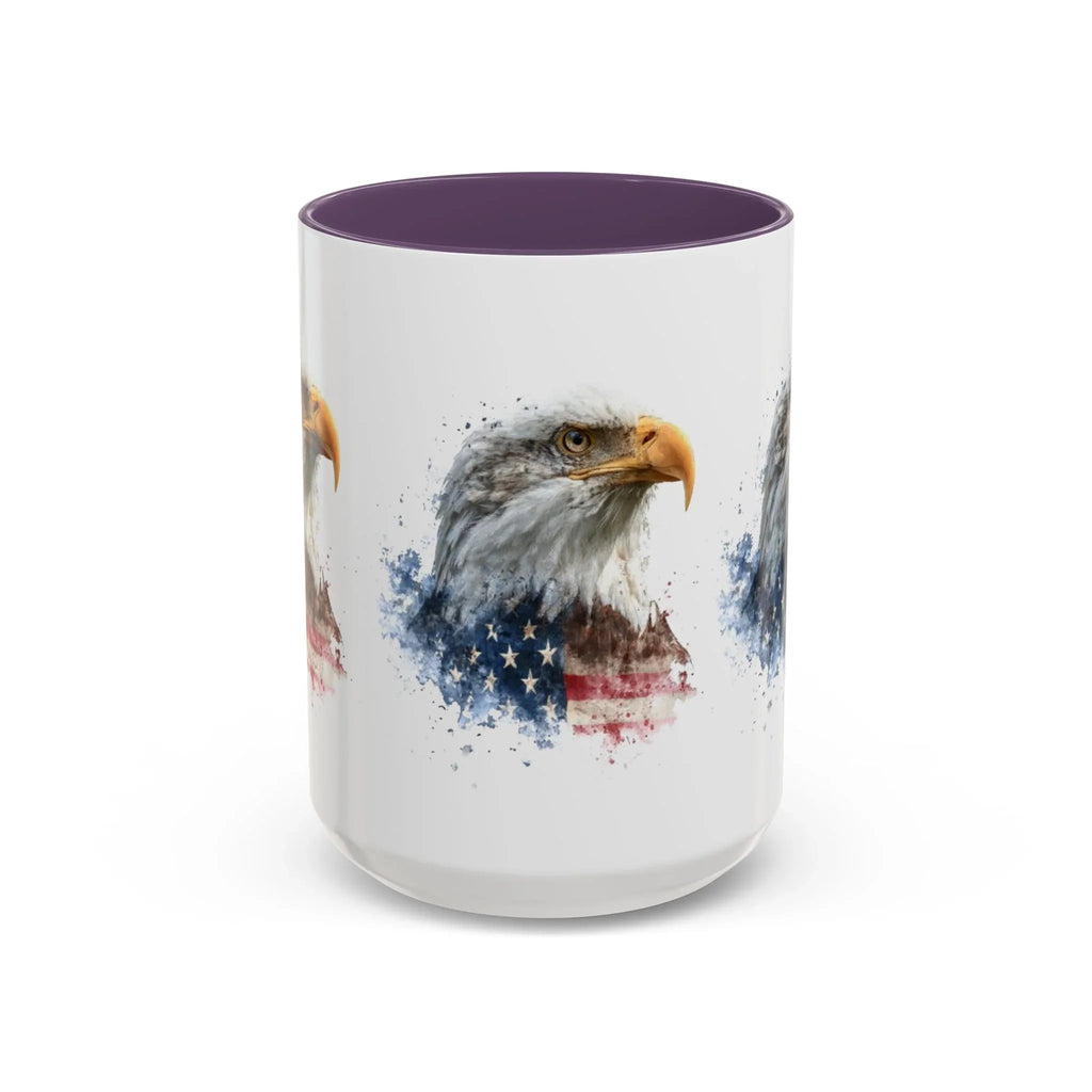 American Flag Bald Eagle Mug | Accent Coffee Mug - 250 USA Celebration