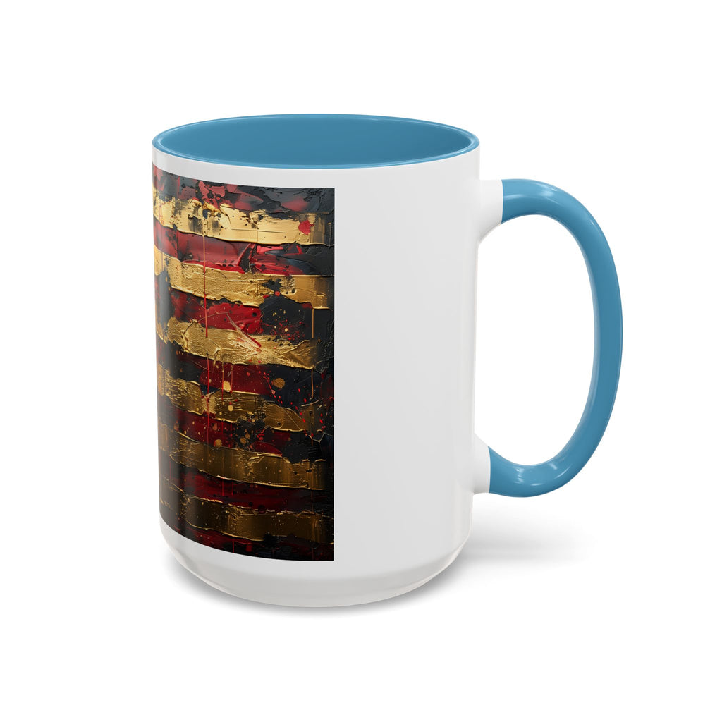 Distressed American Flag Accent Coffee Mug — Patriotic 11/15oz