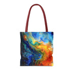 Abstract Fluid Art Tote Bag | Colorful Swirl Beach Bag - 250 USA Celebration