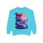 Hyper Bloom Fracture: Psychedelic tee with shattering florals in electric turquoise & magenta flares. Unisex trippy festival flair! - 250 USA Celebration