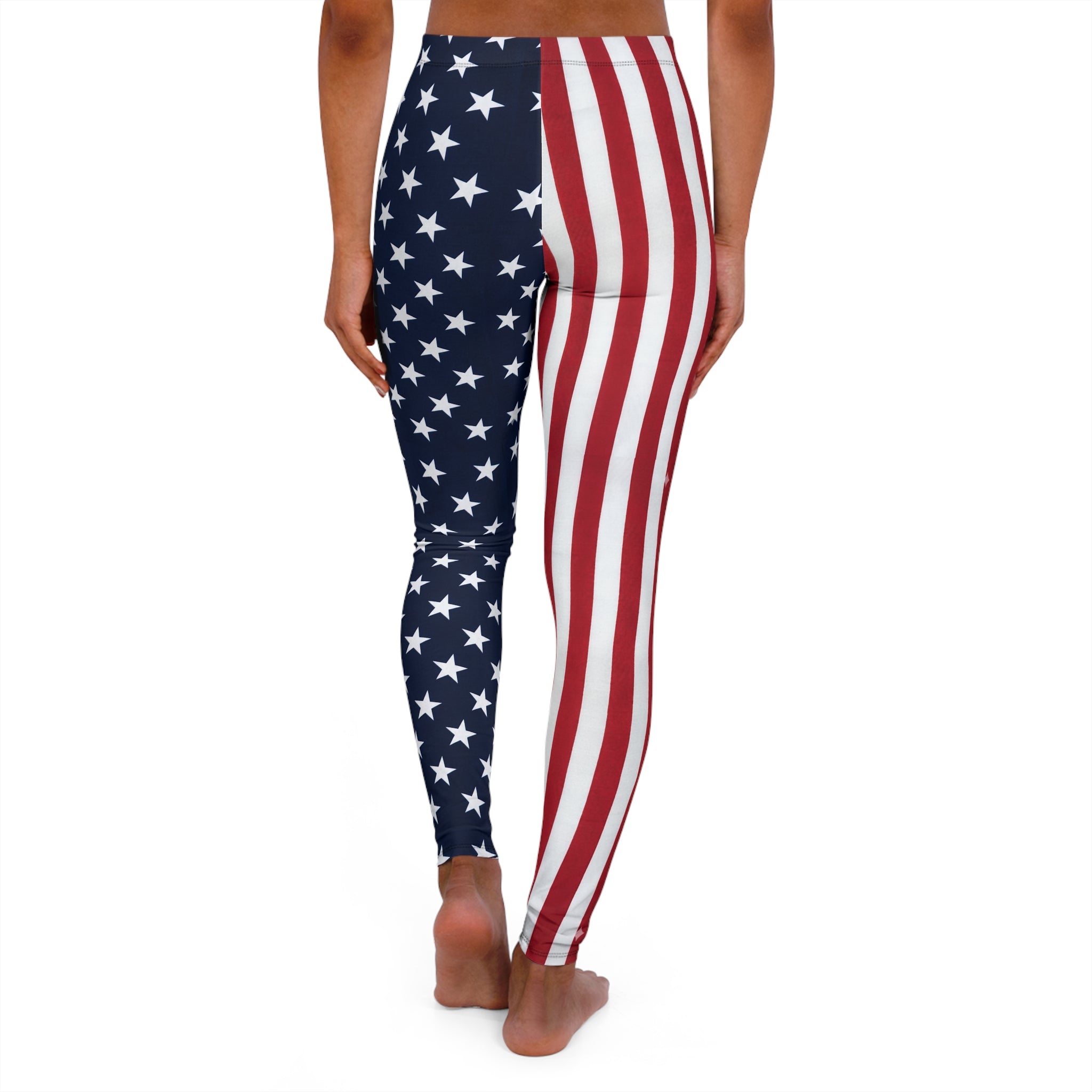 Patriotic American Flag Leggings - Women's Spandex Yoga Pants