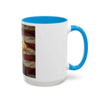 Colorful Mugs (11oz, 15oz) American eagle with American flag, fireworks all around the eagle, patriotic themed - 250 USA Celebration