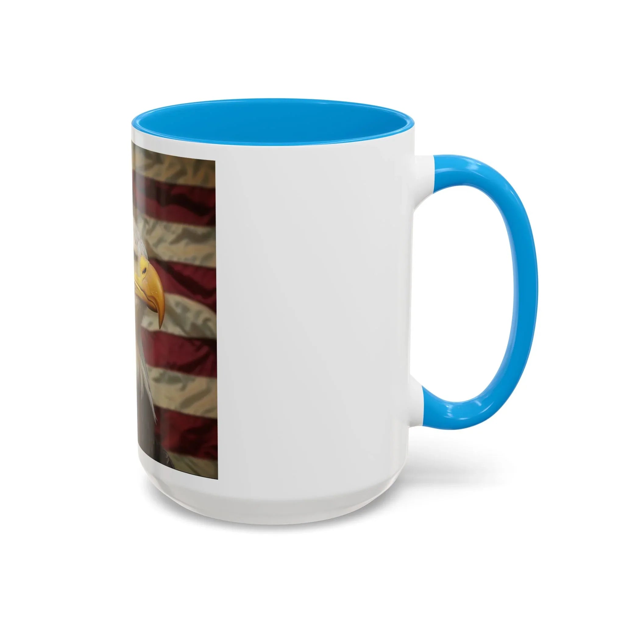 Colorful Mugs (11oz, 15oz) American eagle with American flag, fireworks all around the eagle, patriotic themed - 250 USA Celebration