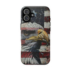 American Flag Bald Eagle phone case | Patriotic iPhone cover, cracked vintage flag design - 250 USA Celebration