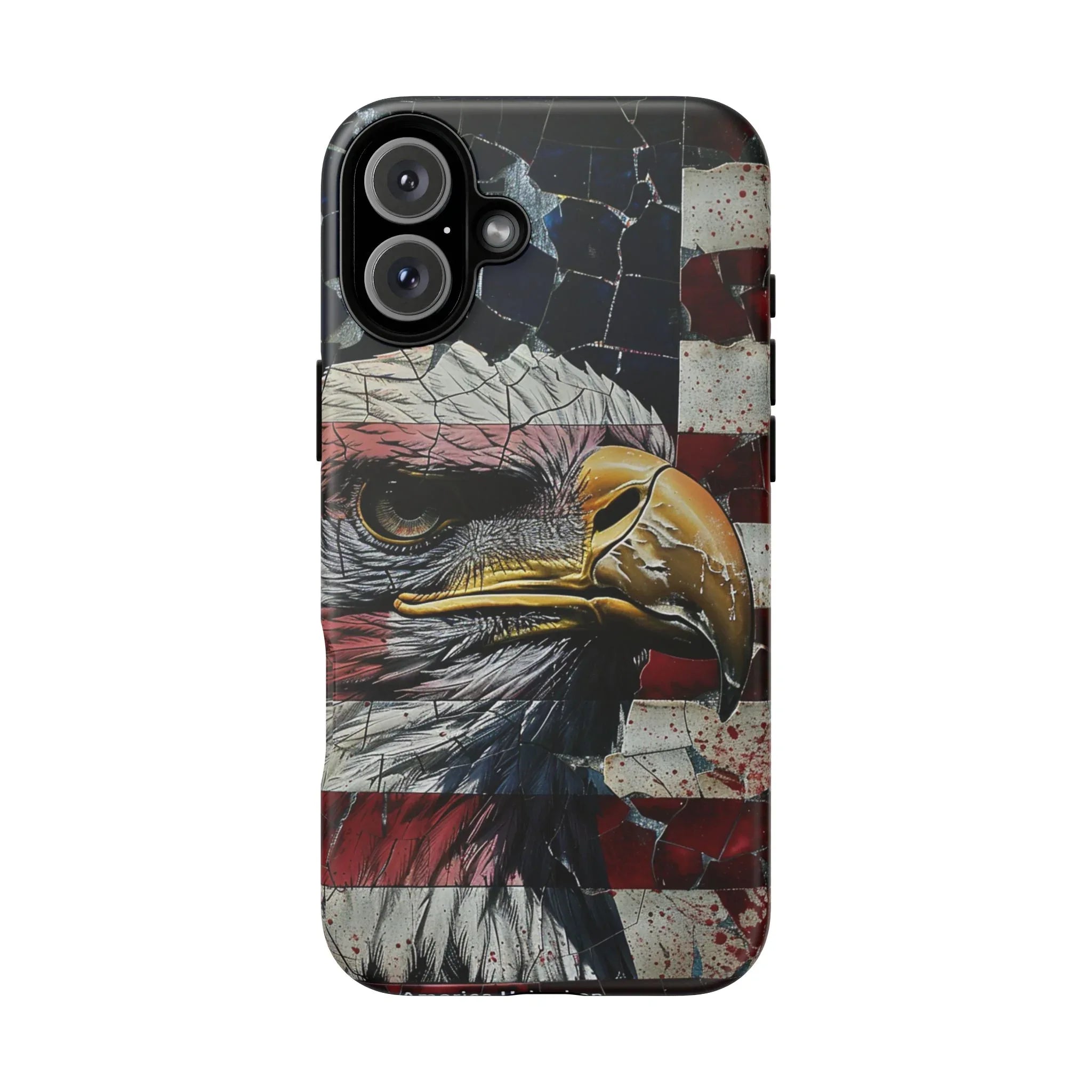 American Flag Bald Eagle phone case | Patriotic iPhone cover, cracked vintage flag design - 250 USA Celebration