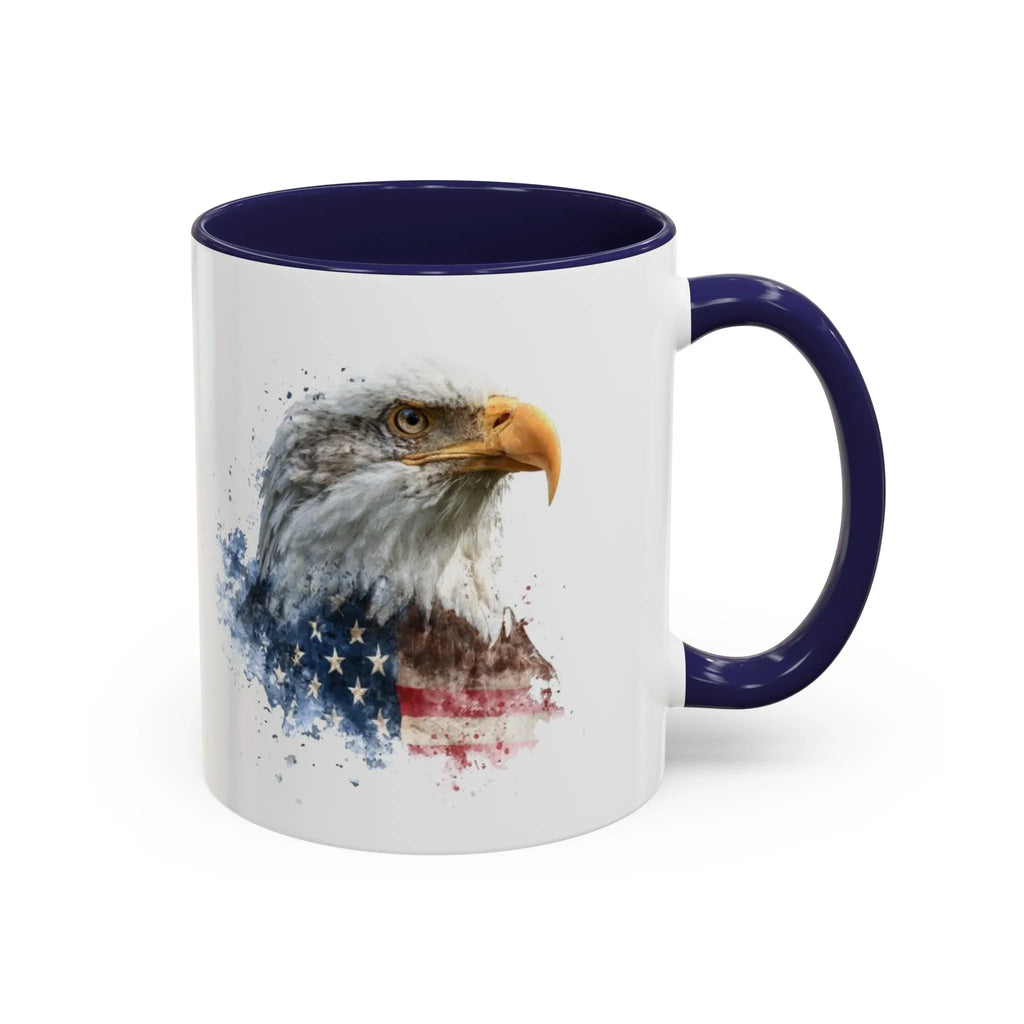 American Bald Eagle watercolor, Coffee Mug | Patriotic flag design - 250 USA Celebration