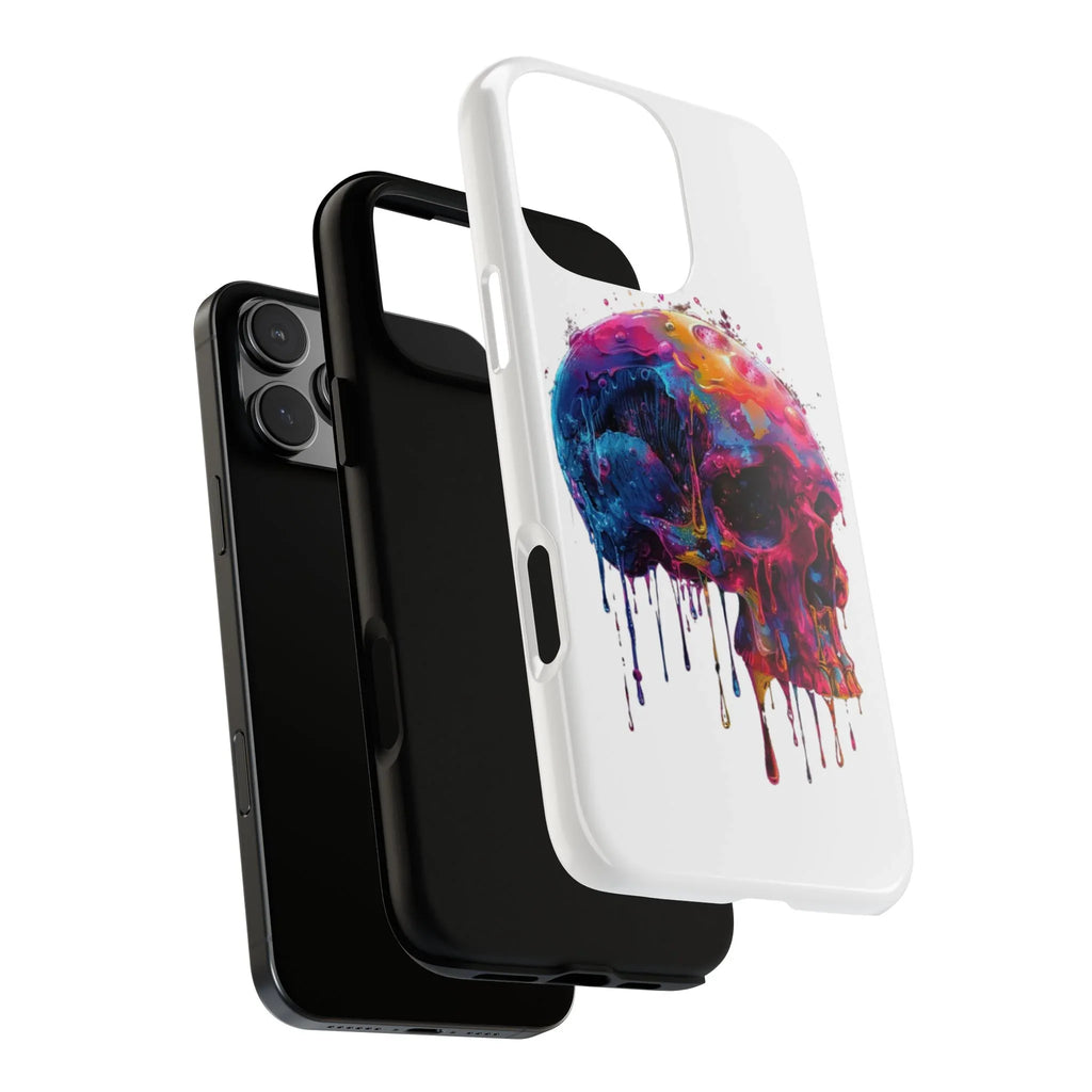 Colorful Drip Skull Phone Case | Hard Plastic Protective Case - 250 USA Celebration