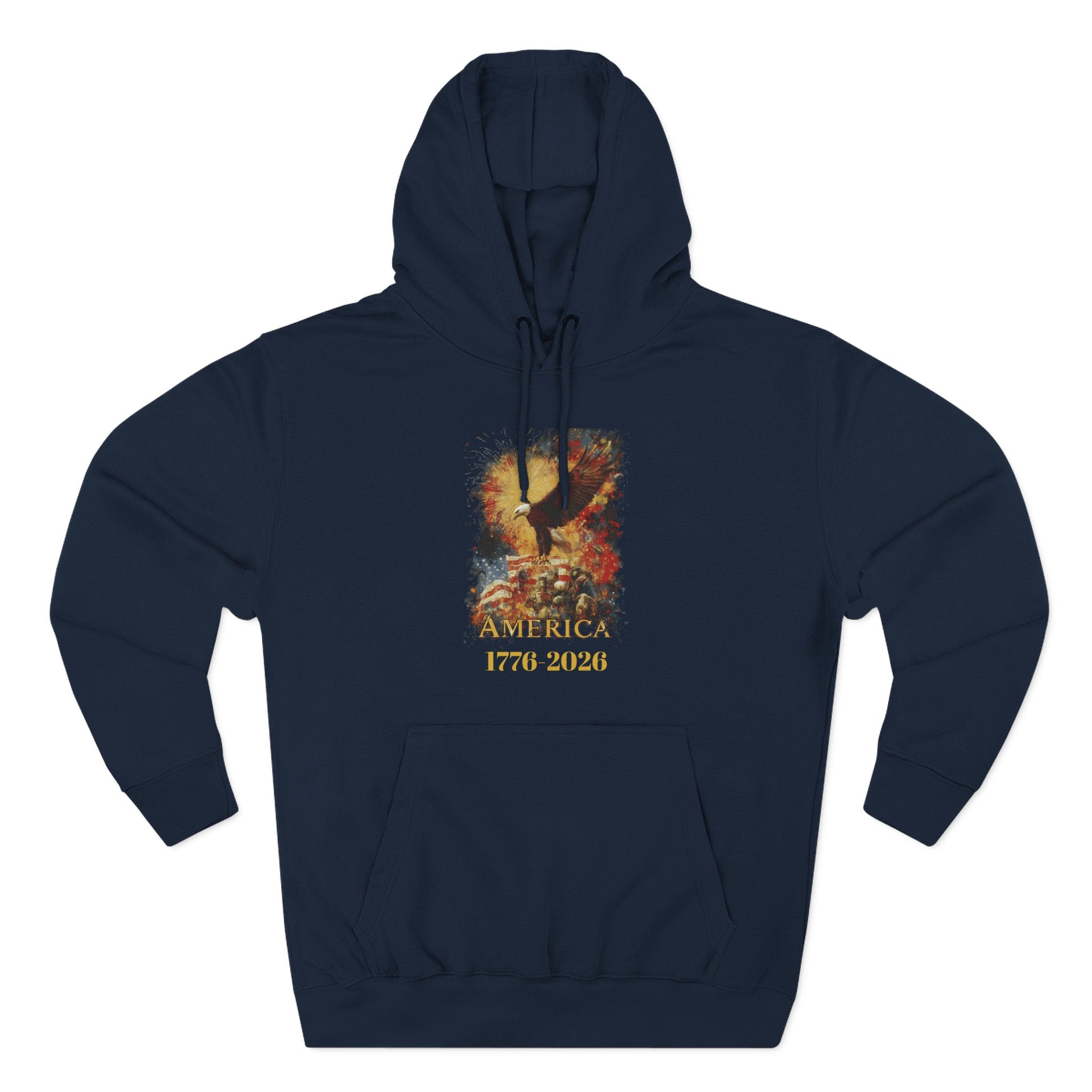 America First Fleece Hoodie — Patriotic 1776–2026