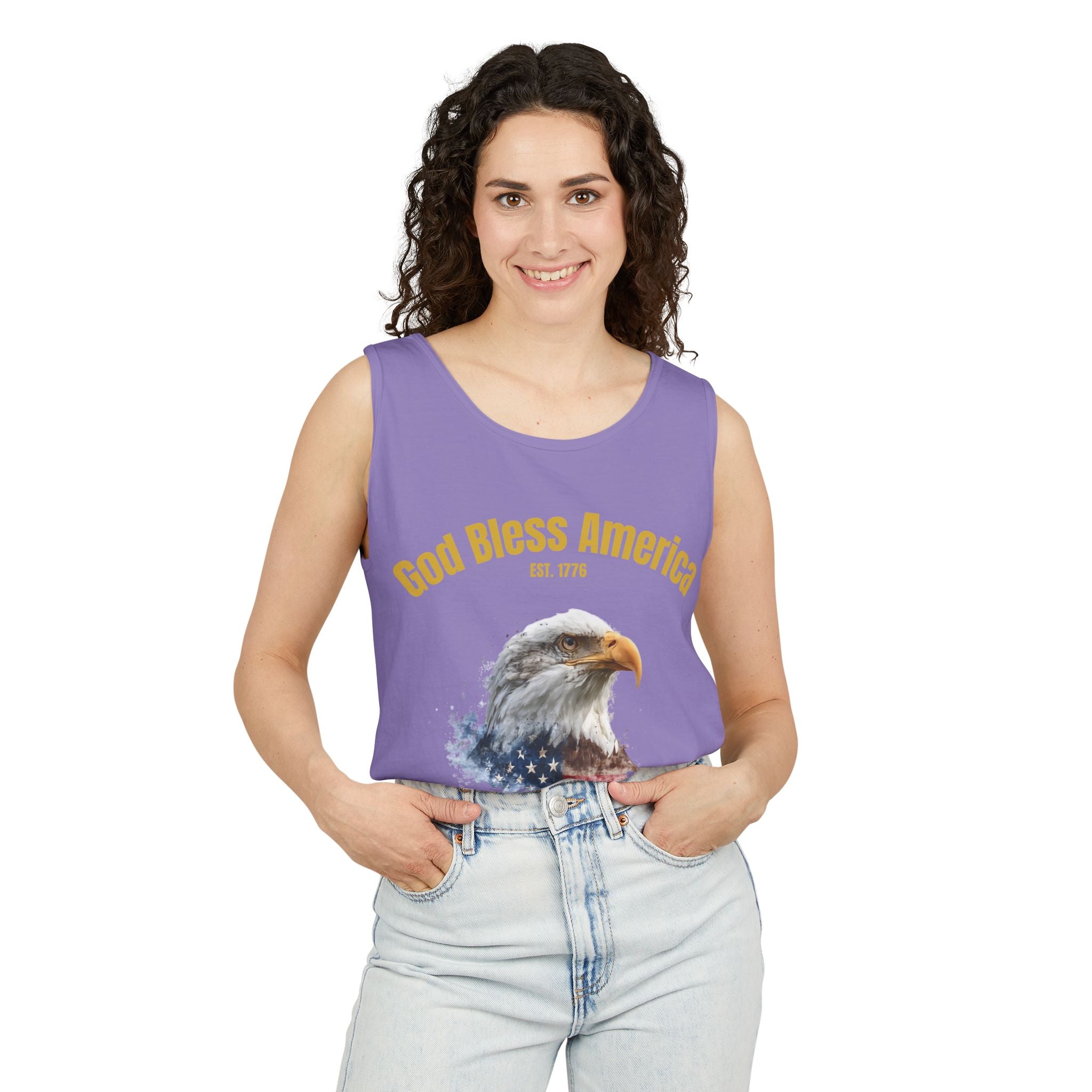 America 250 Tank Top | Official 250th Anniversary Edition American Bald Eagle watercolor flag Tank Top | Patriotic Eagle design
