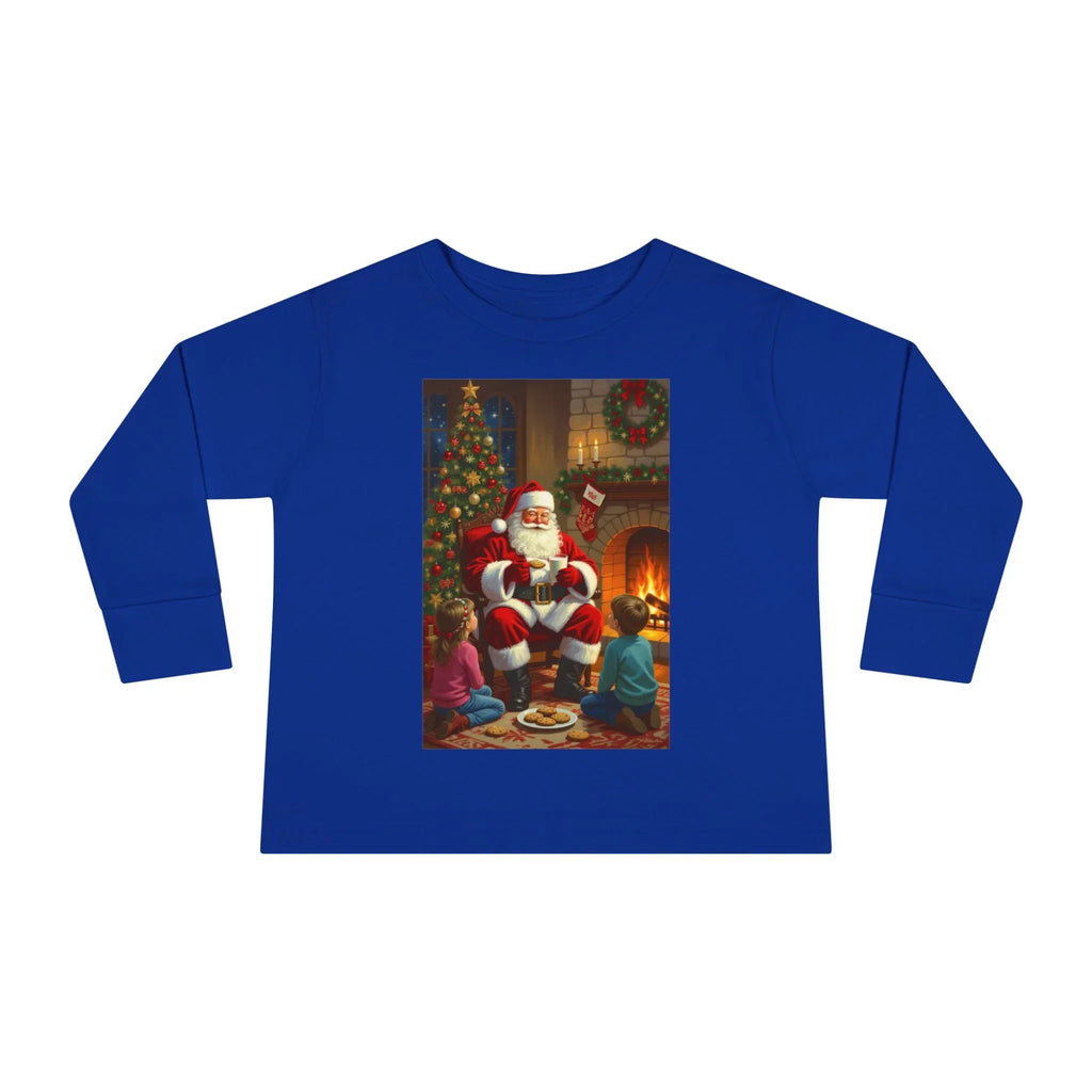Christmas Santa Toddler Long Sleeve Tee, Holiday Shirt for Kids, Festive Outfit, Winter Apparel, Cute Christmas Gift, Family Photoshoot - 250 USA Celebration