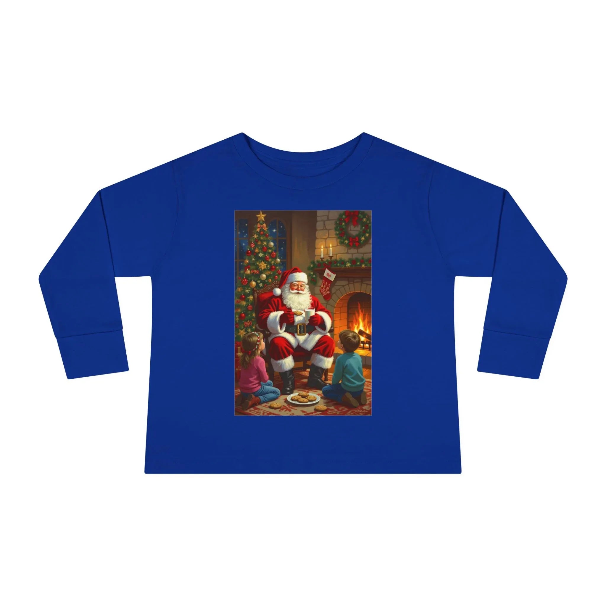 Christmas Santa Toddler Long Sleeve Tee, Holiday Shirt for Kids, Festive Outfit, Winter Apparel, Cute Christmas Gift, Family Photoshoot - 250 USA Celebration