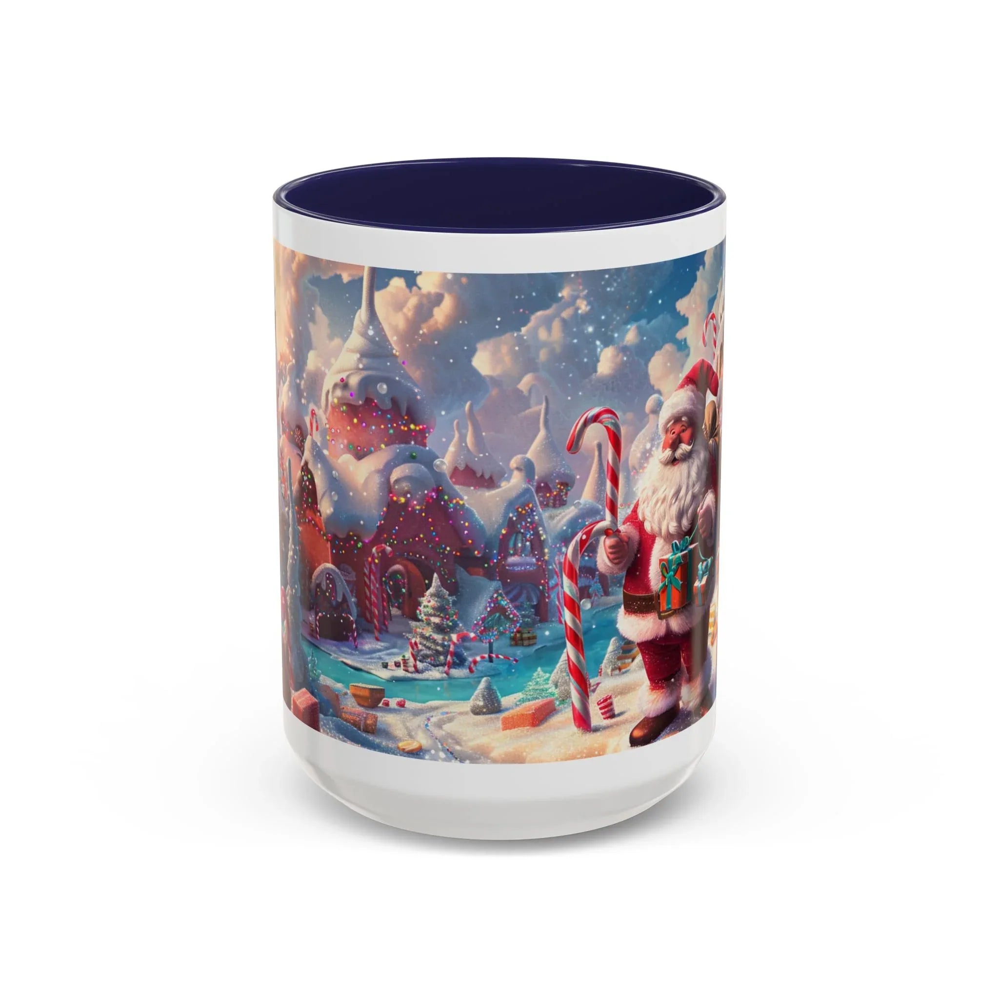 Festive Santa Accent Coffee Mug, Christmas Gift, Holiday Decor, Winter Wonderland, Hot Cocoa Mug, Seasonal Drinkware - 250 USA Celebration