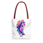 Colorful Watercolor Dolphin Tote Bag | Vibrant Splash Ocean Art - 250 USA Celebration