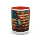 Liberty Statue American Flag Coffee Mug — Patriotic Vintage Accent Mug (11/15oz)